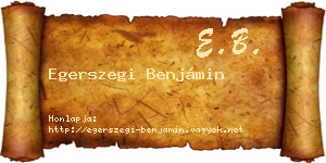 Egerszegi Benjámin névjegykártya