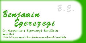 benjamin egerszegi business card