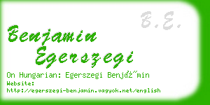 benjamin egerszegi business card